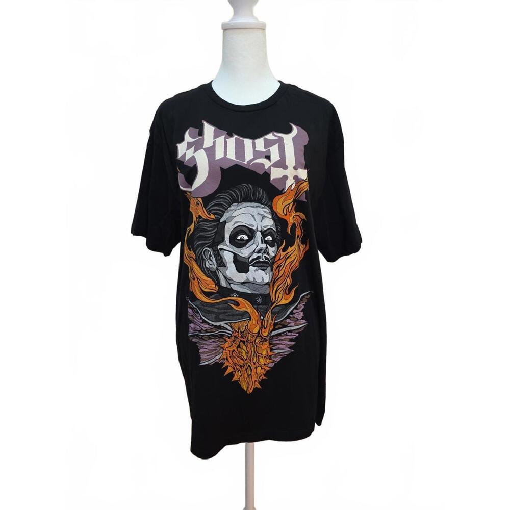 Ghost Band Graphic Tee - Cardinal Copia Flaming Heart T-shirt, XL